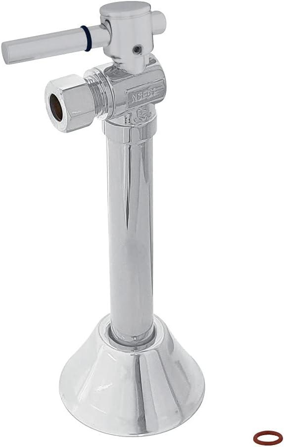 Kingston Brass Vintage 1/2-Inch Sweat x 3/8-Inch OD Comp Quarter-Turn Angle Stop Valve with 5-Inch Extension