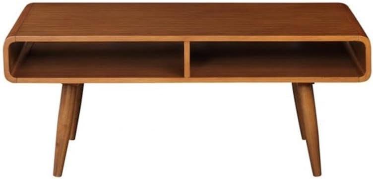 Boraam Halmstad Coffee Table Walnut: Elegant Rectangular Design, 2 Shelves, Sturdy Wood Frame