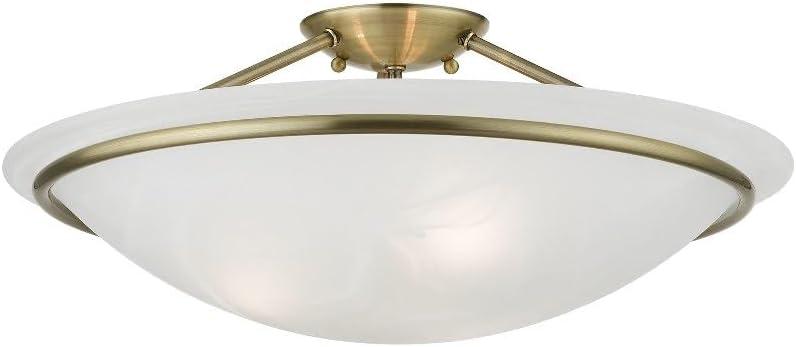 Livex Lighting Newburgh 3 - Light Semi-Flush Mount in  Black