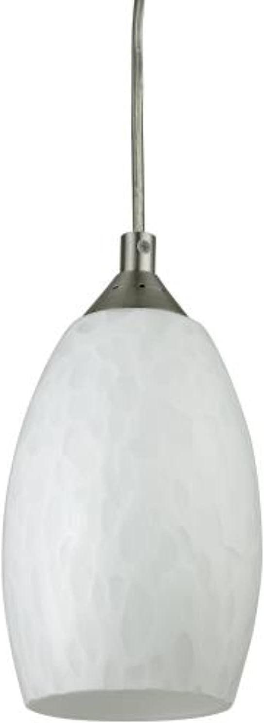 Juneau 11" White Glass LED Pendant Light in Brushed Nickel