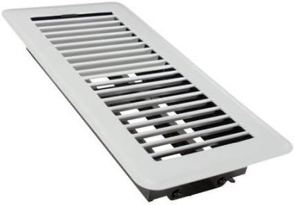 White Steel Floor Register with Rust-Proof Damper Box