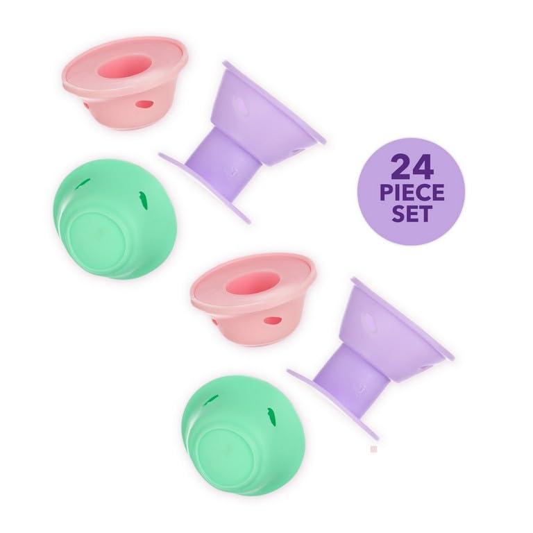 Expressions 24pc Heatless Curling Pods - Silicone Hair Rollers For No Damage Heatless Curls, Heatless Curlers Value Pack, Overnight Hair Curlers For Versatile Hairstyling (BRIGHTS) "