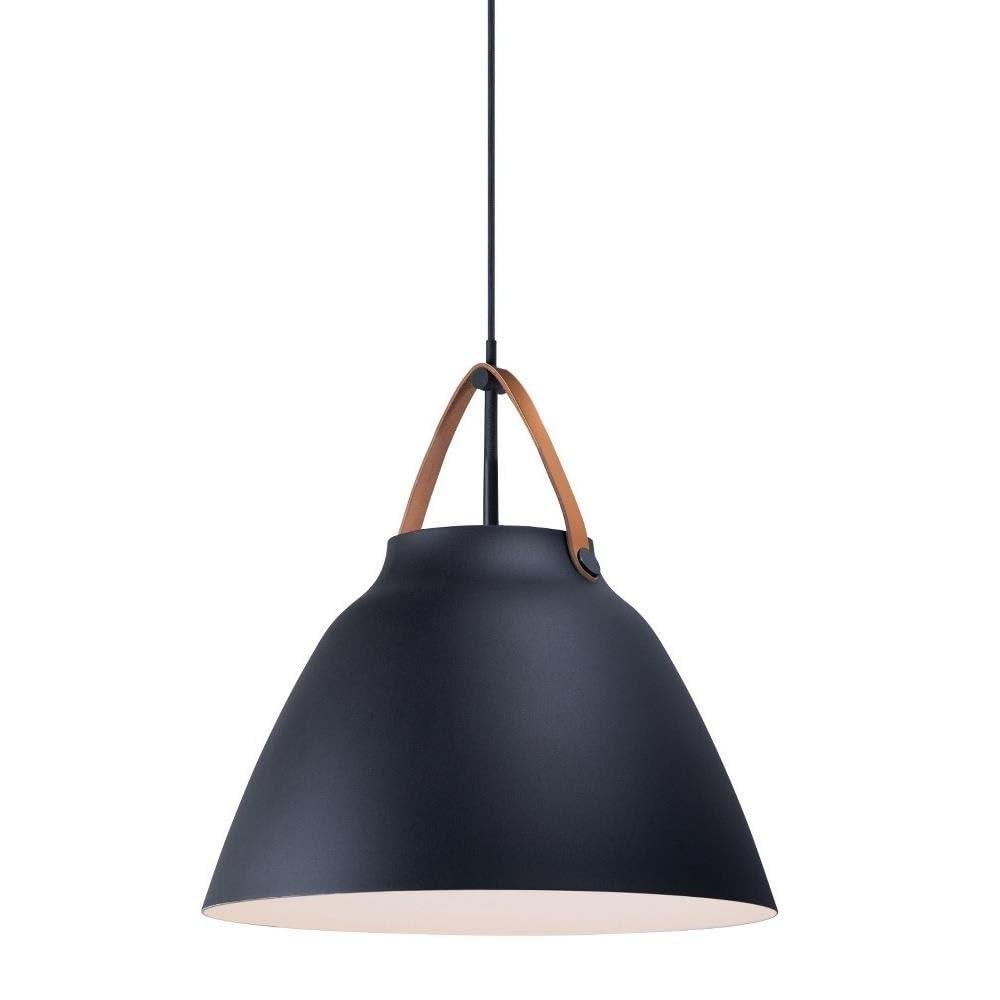 Maxim Lighting Nordic 1 - Light Pendant in  Tan Leather/Black