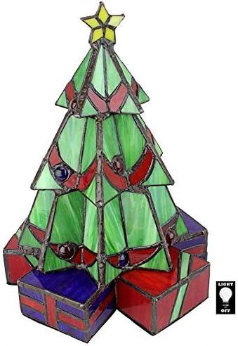 Design Toscano Illuminated Stained Glass Christmas Tree Lamp