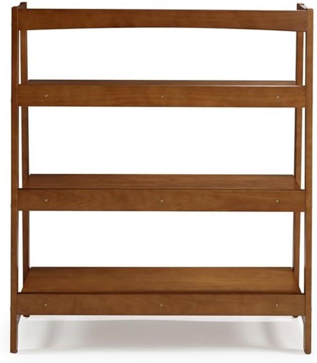 Camaflexi Mid Century Modern Wooden Bookshelf 3 Tier Open Shelving Unit, Castanho 100% Solid Wood