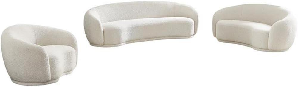 Meridian Furniture Hyde Modern Boucle Loveseat, Cream