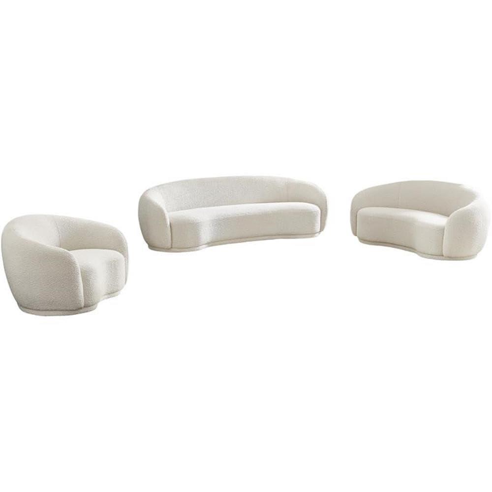 Meridian Furniture Hyde Modern Boucle Loveseat, Cream