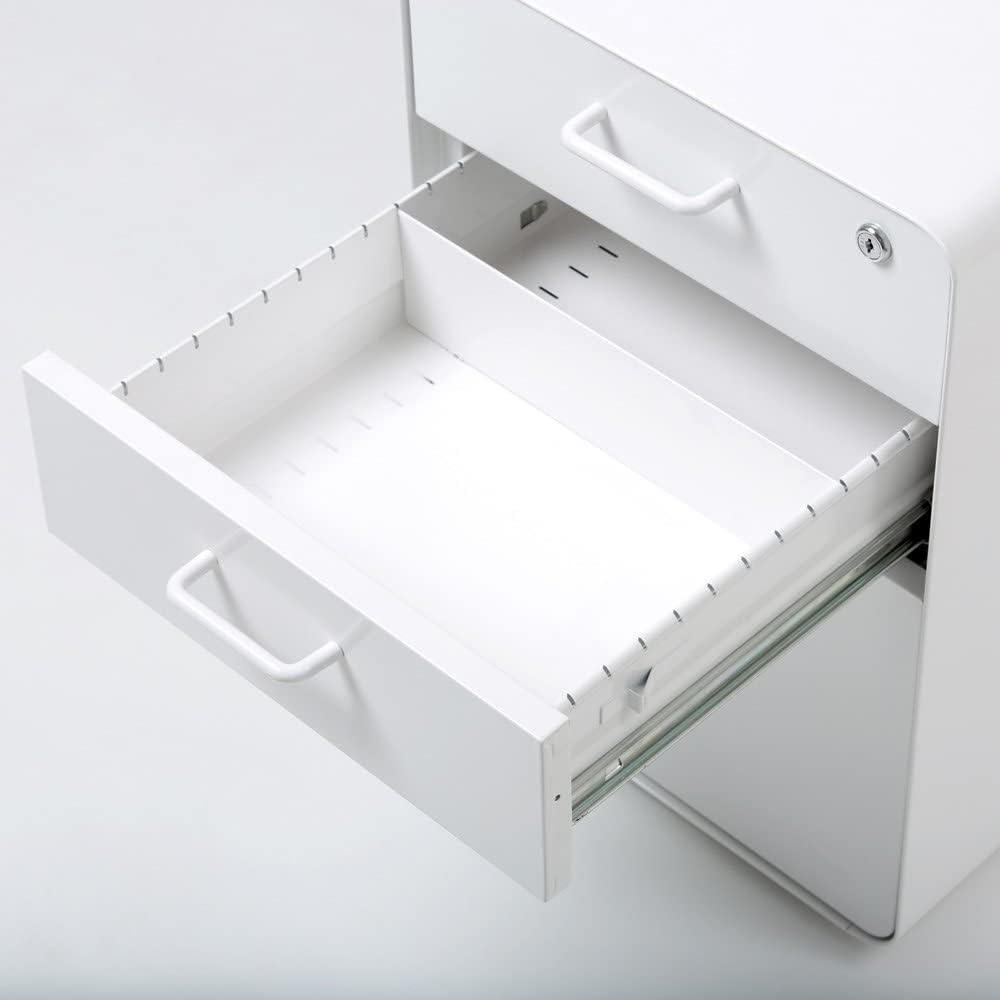 White Powder-Coated Steel 3-Drawer Lockable Filing Cabinet