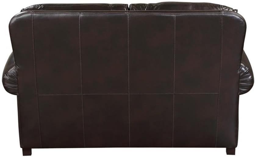 Lexicon Milford Faux Leather 2-Piece Upholstered Sofa Set in Brown
