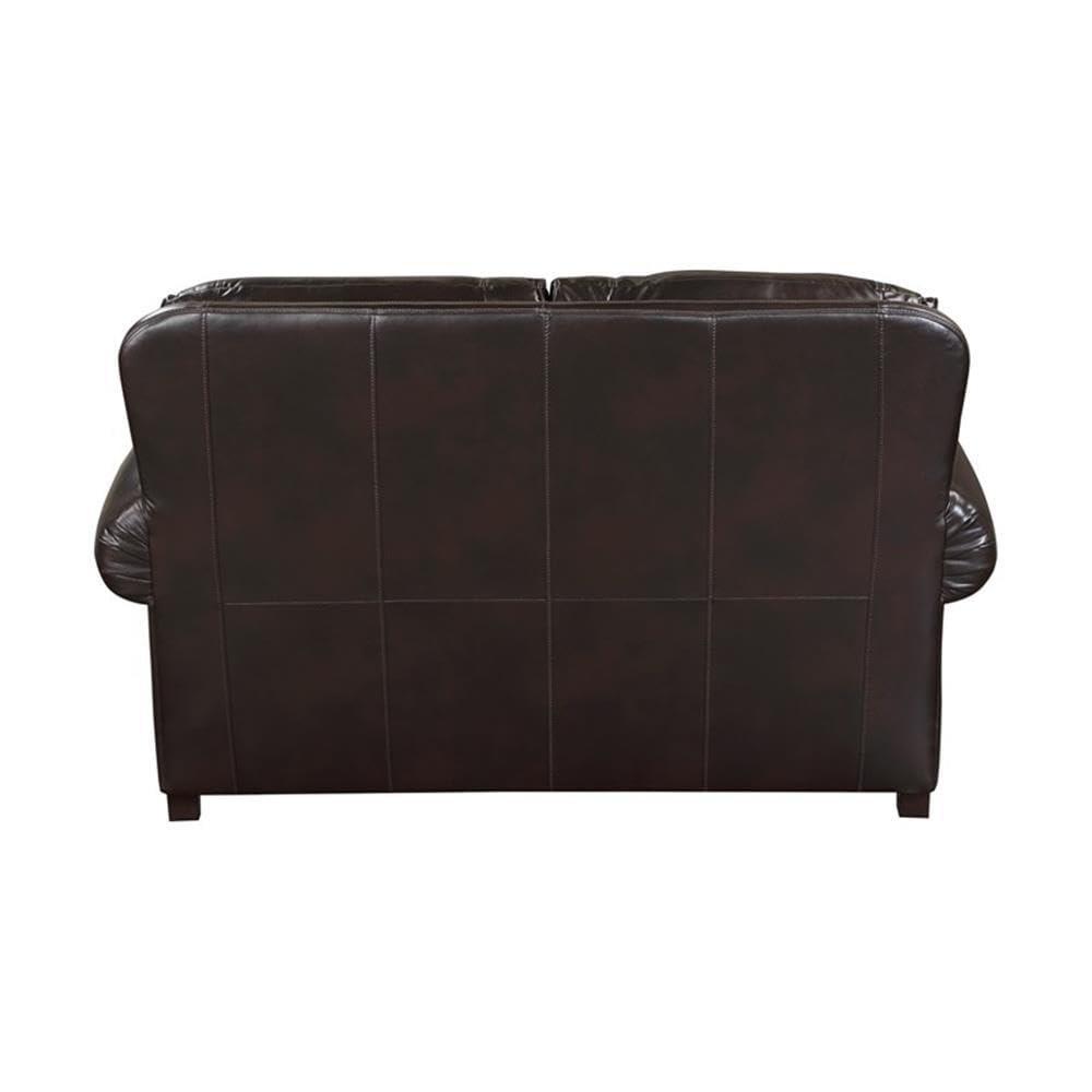 Lexicon Milford Faux Leather 2-Piece Upholstered Sofa Set in Brown