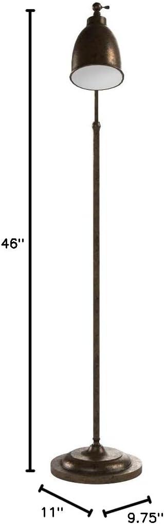 Adjustable Rust Pharmacy Floor Lamp with 3-Way Switch