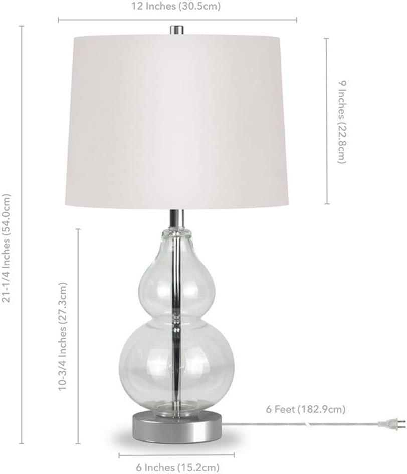 Evelyn&Zoe 21" Table Lamp with White Drum Linen Shade