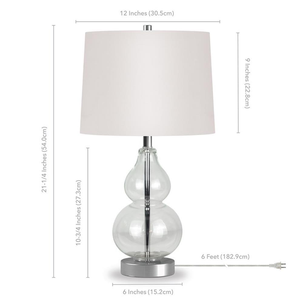 Evelyn&Zoe 21" Table Lamp with White Drum Linen Shade