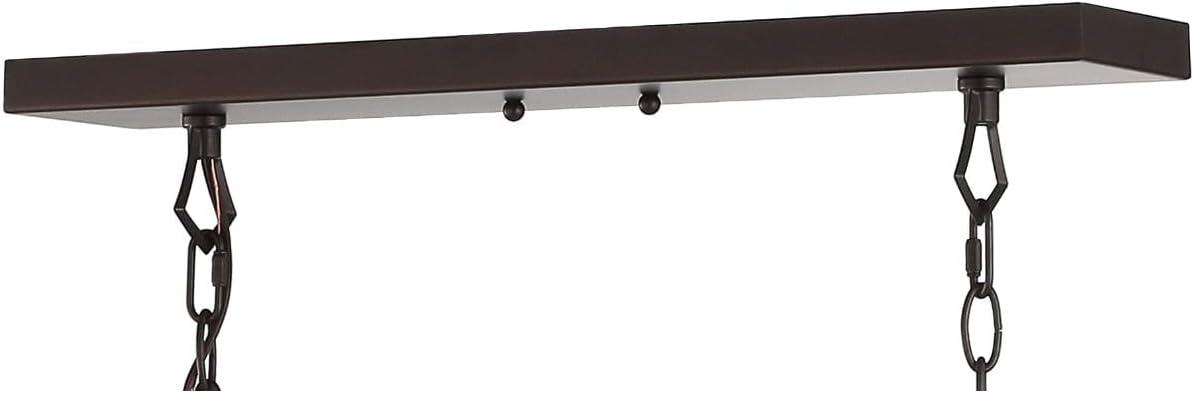 JONATHAN Y Pagoda 49" 6-Light Classic Traditional Metal Linear Cage Lantern LED Pendant, Oil Rubbed Bronze