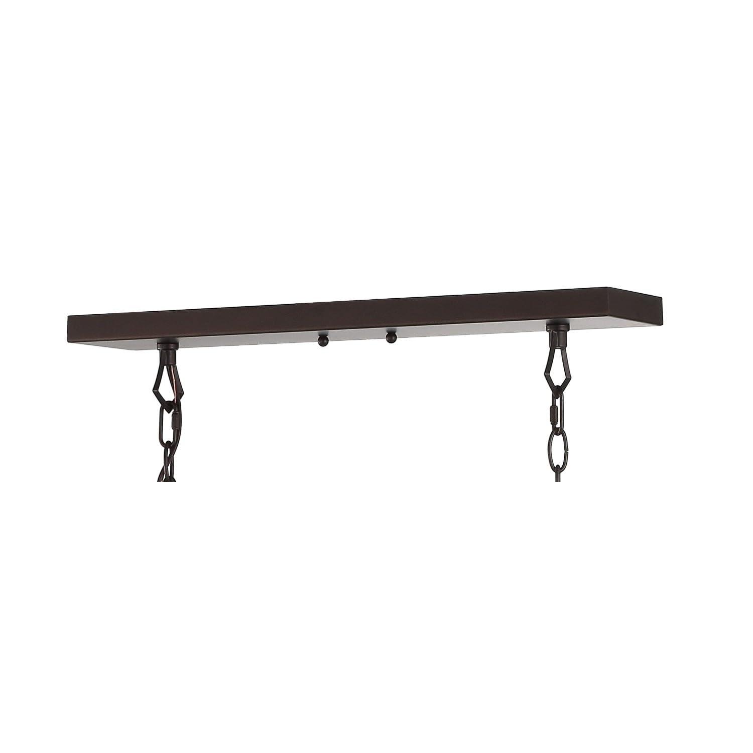 Pagoda 49" Linear 6-Bulb Lantern Metal LED Pendant, Oil Rubbed Bronze