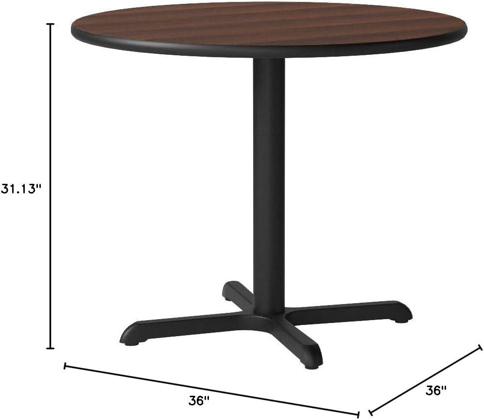 Carrus Round Laminate Dining Table Top with X-Shaped Base