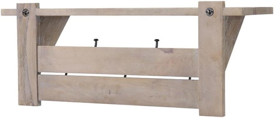 Castleton 40" Driftwood Mango Wood Coat Rack with Shelf