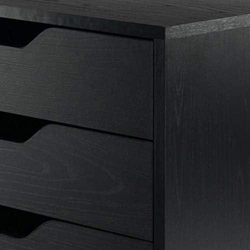 Halifax 5 Drawer Cabinet with Casters Black - Winsome