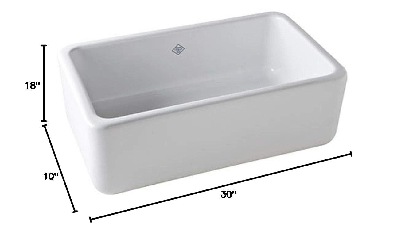 White Fireclay 30-Inch Single Bowl Farmhouse Sink