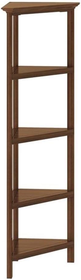 NewRidge 4-Tier Corner Wooden Bookcase Walnut