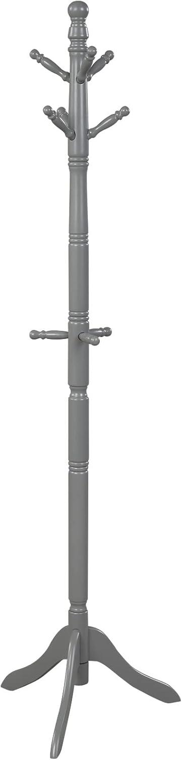 Canddidliike Entryway Height Adjustable Coat Stand with 9 Hooks-Gray, Simple Freestanding Coat and Hat Organizer, Coat Racks for Living Room