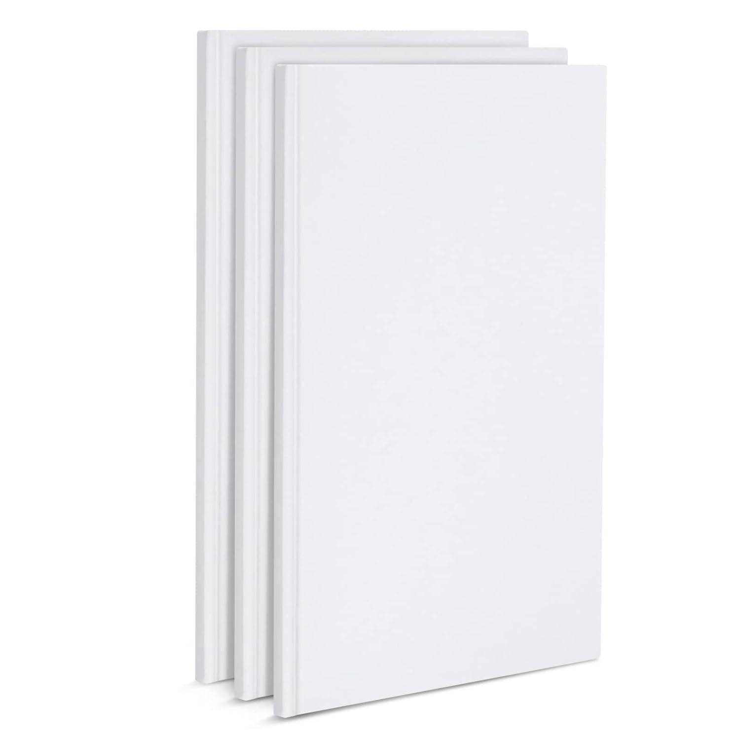 Paper Junkie White Hardcover Blank Books for Kids to Write Stories, 8.5x11 Unlined Journals for Students (36 Pages, 3 Pack)
