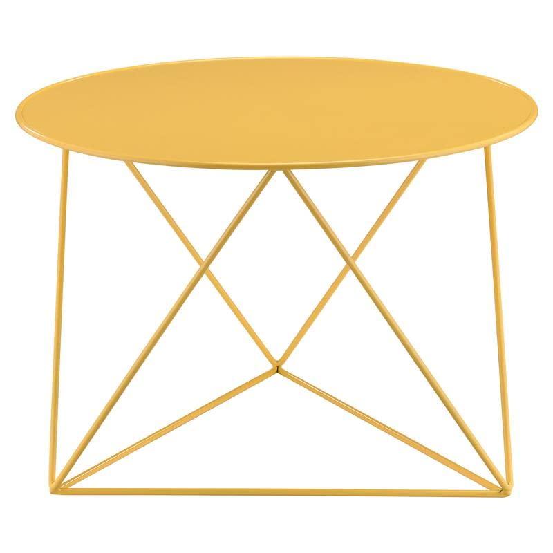 Epidia Accent Table Yellow - Acme Furniture: Modern Geometric Metal Base, 17" High