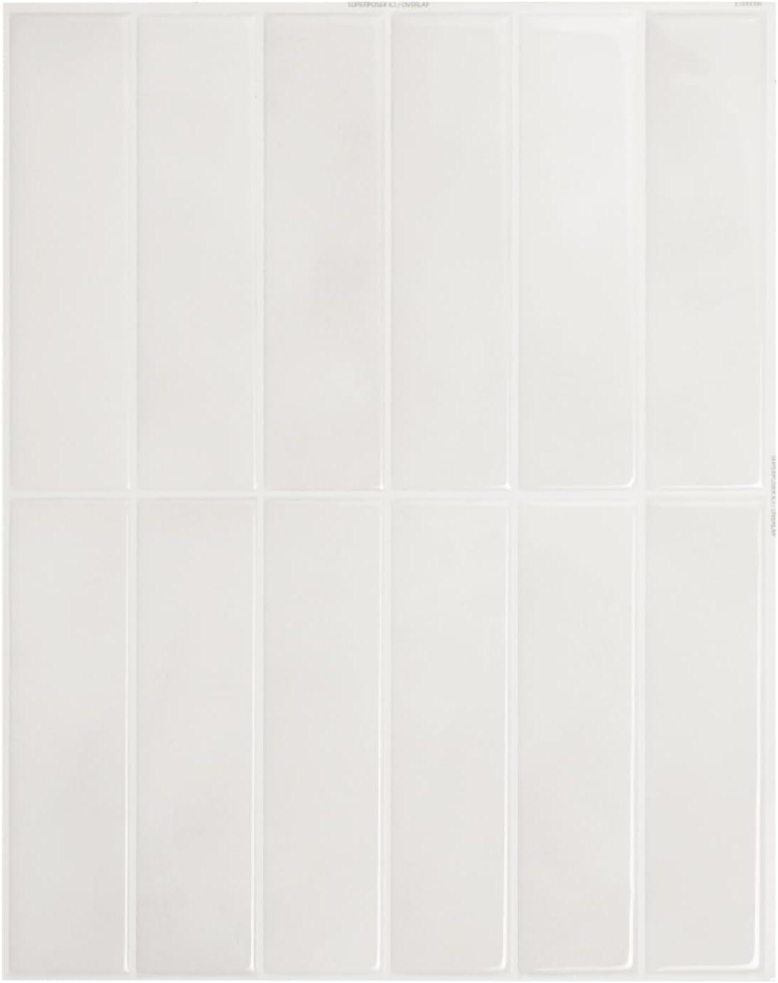 Smart Tiles - 3D Adhesive Peel and Stick Backsplash Tile, Black - 5-Pack 11.43" x 9"