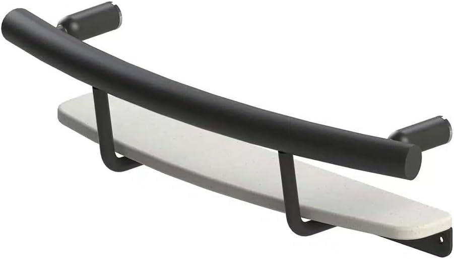 Invisia™ Shampoo Shelf 20" in Matte Black, Designer Luxury Grab Bar (500 lb. Capacity)