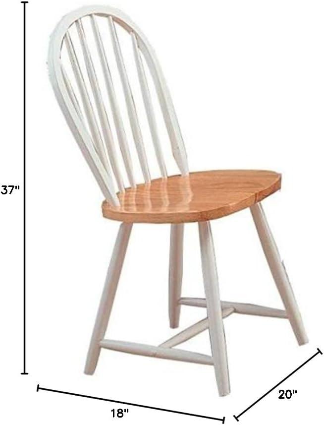 Coaster Farmhouse Windsor Wood Dining Chairs in White