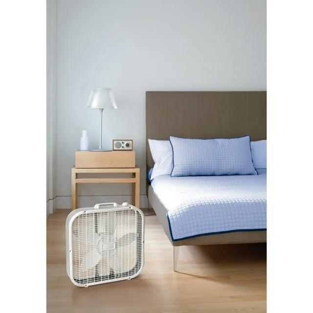 Lasko 20" Classic Box Fan with Weather-Resistant Motor, 3 Speeds, 22.5" H, White, B20200, New