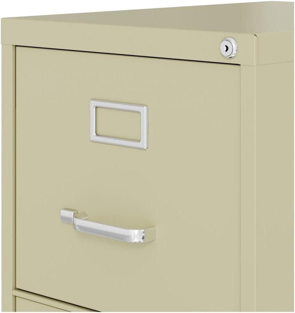 Beige Metal 4-Drawer Lockable Vertical File Cabinet