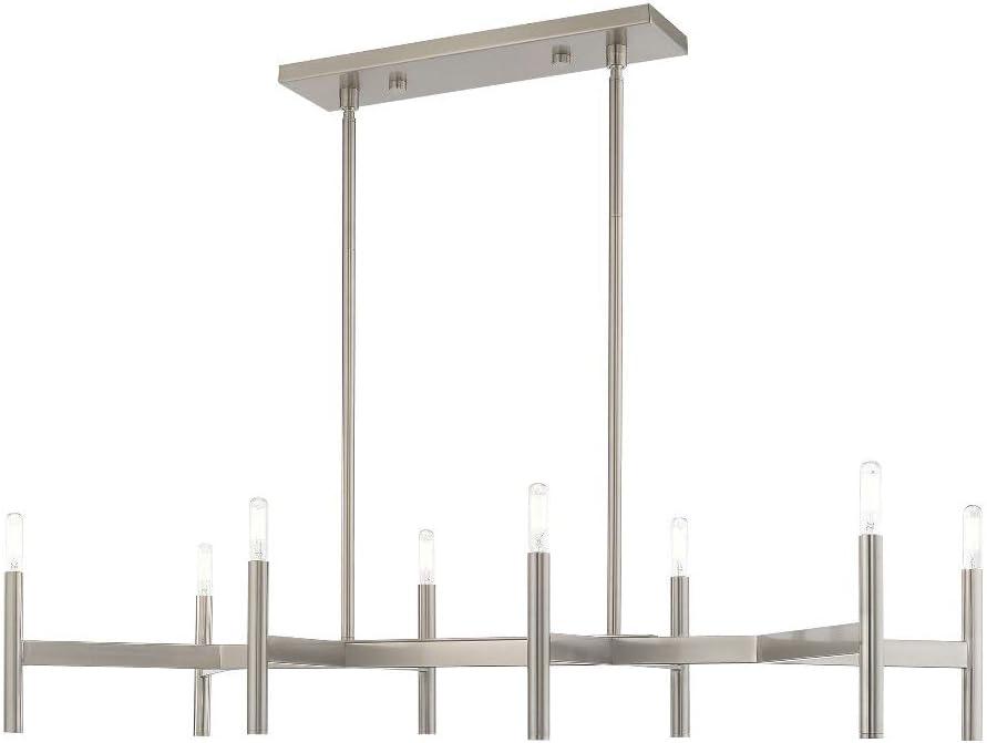 Copenhagen 8-Light Linear Chandelier in Brushed Nickel