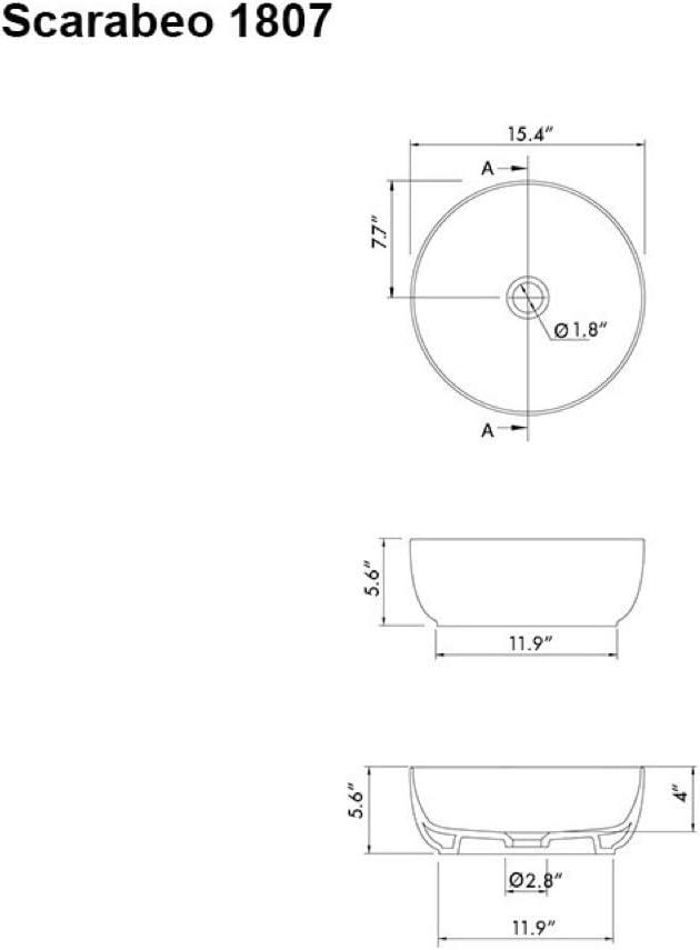 Scarabeo By Nameeks 15.4'' Glossy White Ceramic Circular Bathroom Sink with Overflow