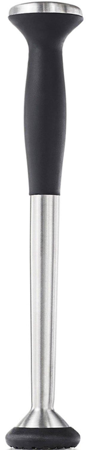 9-Inch Black and Silver Stainless Steel Muddler with Nylon Head