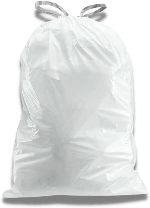 Plasticplace 4 Gallon White Drawstring Garbage Bags (100 Count)