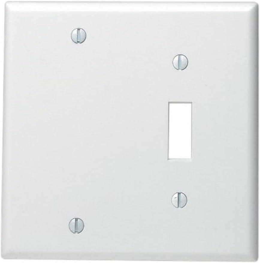 Leviton White 2 gang Thermoset Plastic Blank/Toggle Wall Plate 1 pk