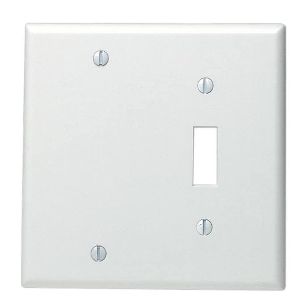 Leviton White 2 gang Thermoset Plastic Blank/Toggle Wall Plate 1 pk