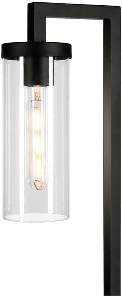 Evelyn&Zoe Lámpara de Mesa Moderna de Metal con Pantalla de Vidrio Transparente