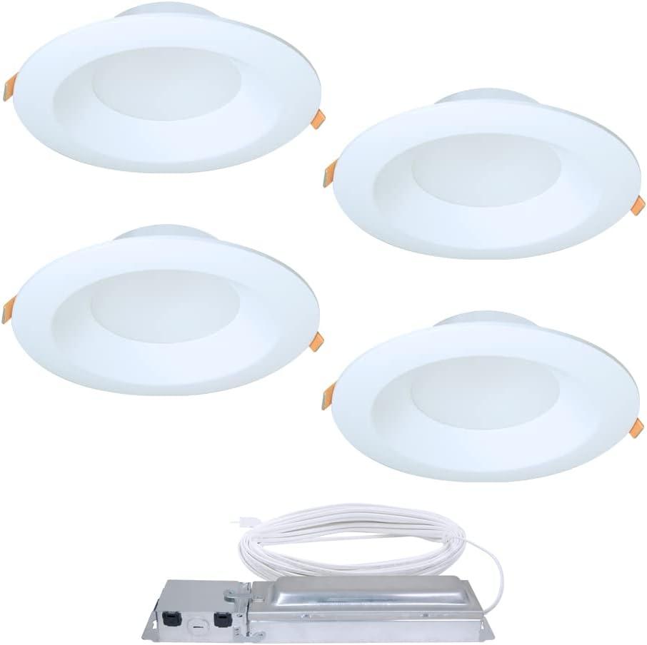 White Aluminum 6-Inch Canless LED Downlight Kit