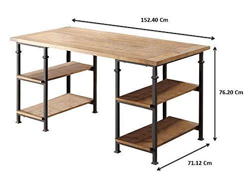 Lexicon Factory Farmhouse Wood and Metal Writing Desk in Brown/Black