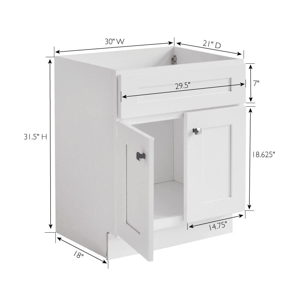 Design House Brookings 30 Inch Bathroom Vanity, Ready to Assemble, Solid Wood, Sherwin Williams – Design House, 587089