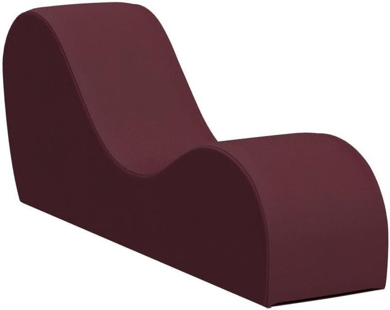 Avana Modern Red Microvelvet Armless Yoga Chaise Lounger, 60 in