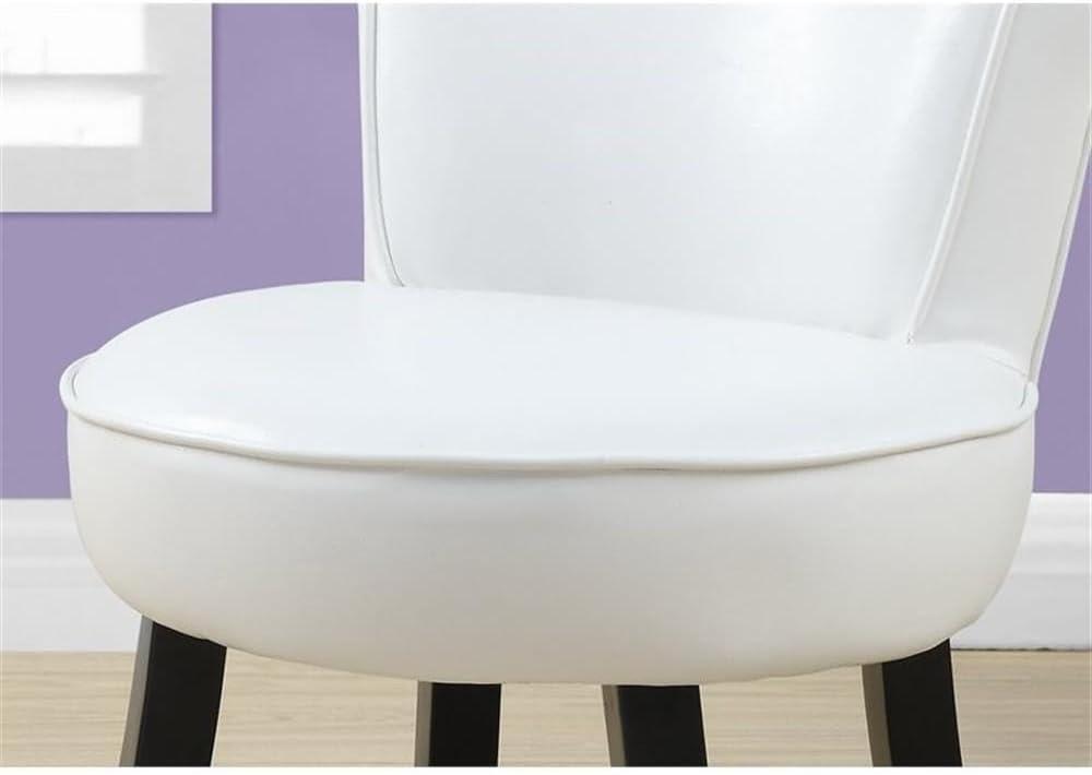 Monarch Specialties Juvenile Chair, Accent, Kids, Upholstered, White Leather Look,