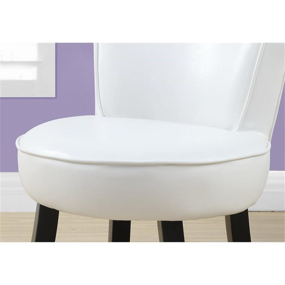 Monarch Specialties Juvenile Chair, Accent, Kids, Upholstered, White Leather Look,