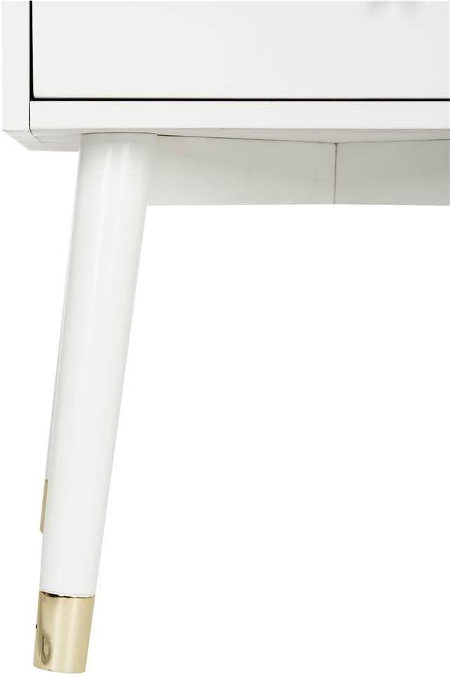 Lyla Retro Nightstand - White/Gold - Safavieh.