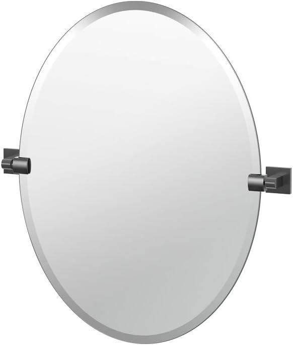 Elevate Frameless Oval Wall Mirror | Bathroom Vanity Pivoting and Beveled Mirror