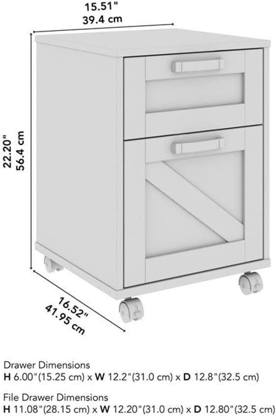 Cowden 16"W 2 -Drawer Mobile Vertical Filing Cabinet