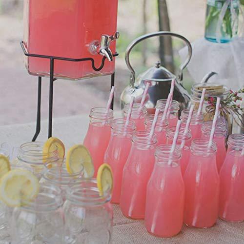 ALINK Biodegradable Paper Straws, 100 Pink and Gold Straws for Party Supplies, Birthday, Wedding, Bridal/Baby Shower, Christmas Decorations and Holiday Celebrations