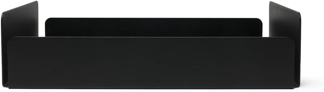 Modern Metal Tray Organizer for Bathroom Vanity Countertop Storage, Black